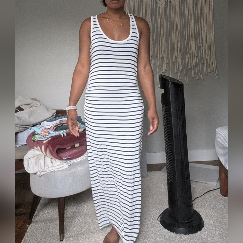 Striped Black and White Tank Top